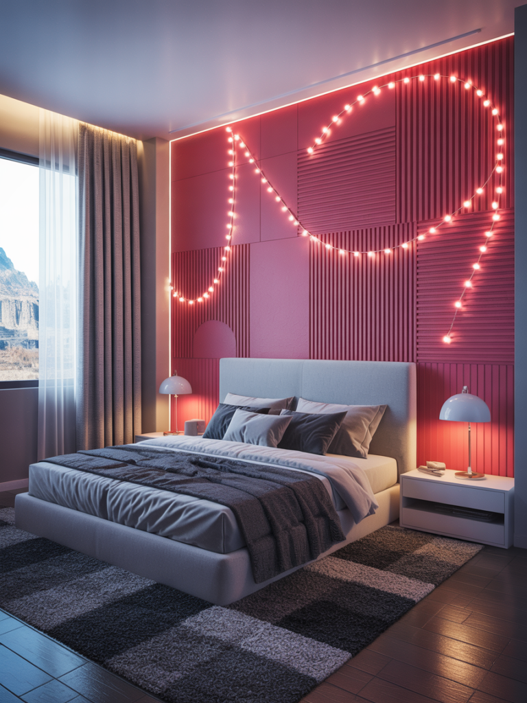 Accent Walls with LED Fairy Lights