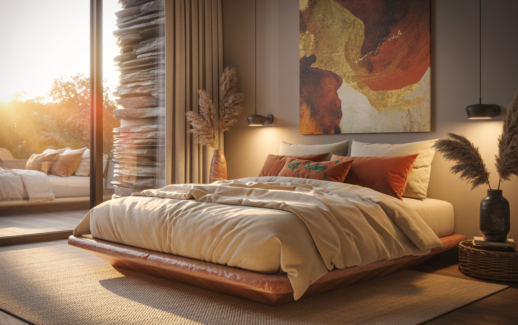 warm minimalist bedroom