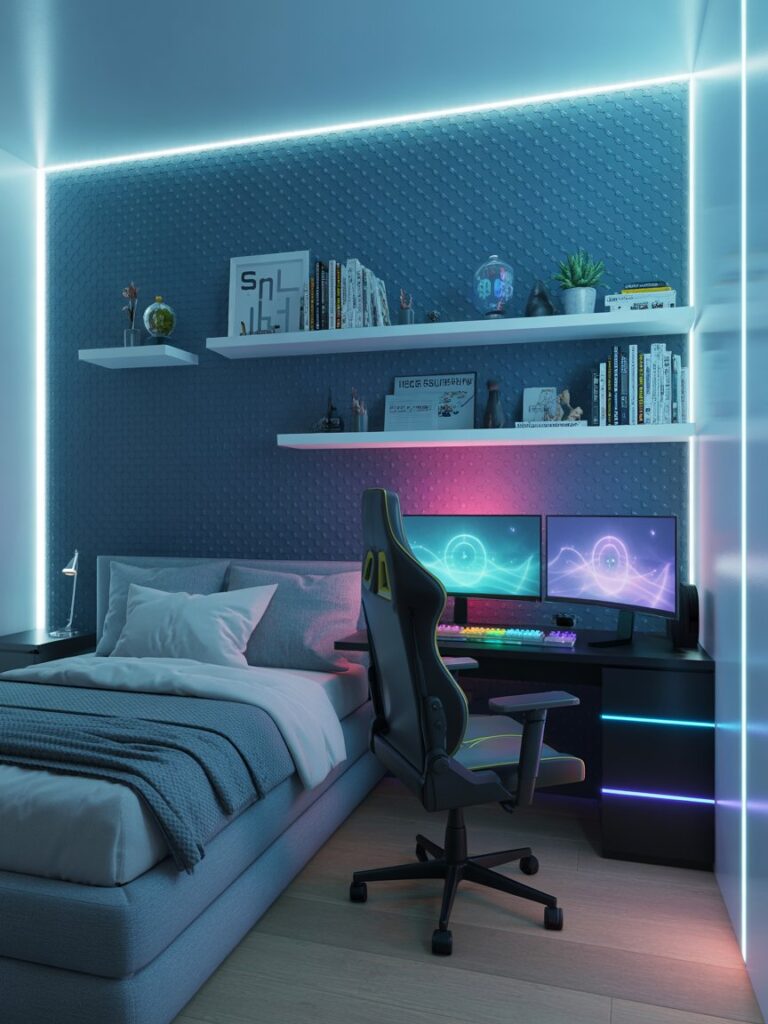 Accent Wall Ideas for a Teen Gaming Bedroom