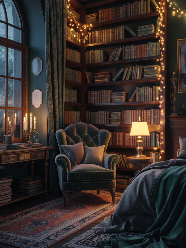 Candlelit Library Fantasy