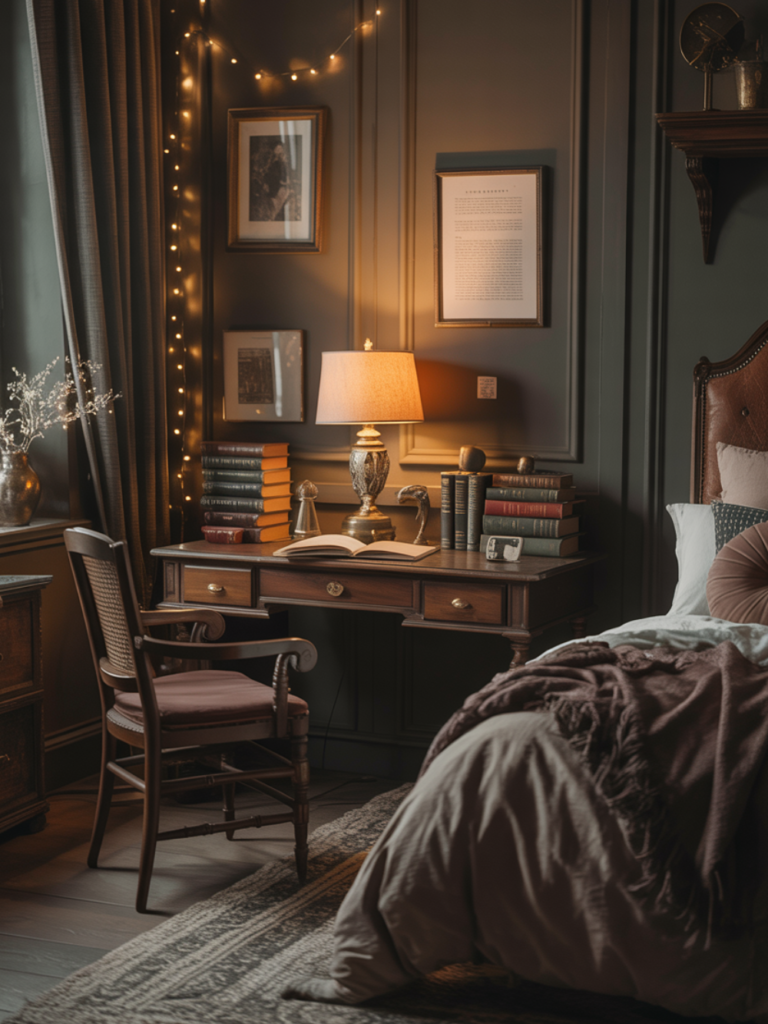 Vintage Romantic Study Nook