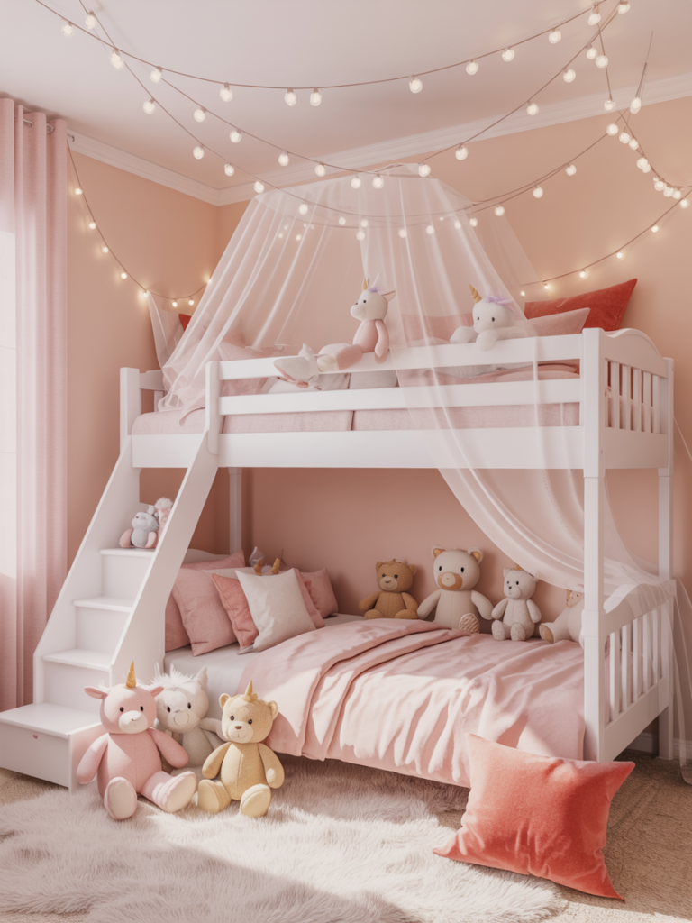 Fairy Light Canopy Bunk Bed Fantasy
