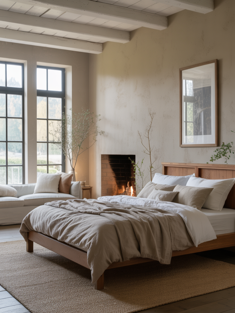 Minimalist Modern French Farmhouse Bedroom