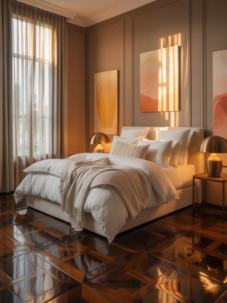 Neutral Moody Cozy Bedroom Ideas with Warm Layers