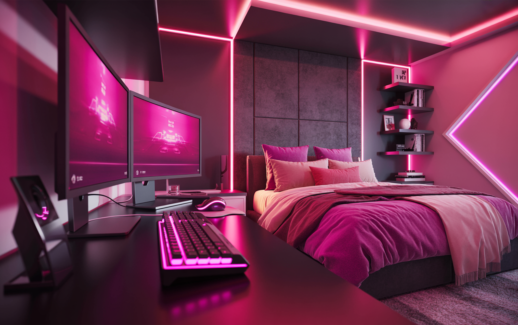 Pink Gaming Bedroom Ideas